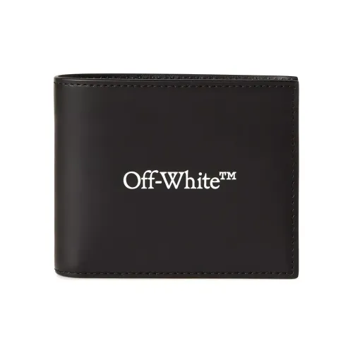 OFF Белый Телячья кожа Кошелек Держатель для карт Мужской Черный