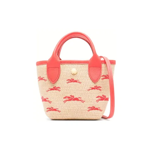 LONGCHAMP Le Panier Pliage Холст с кожей Сумка через плечо Сумка Экстра маленькая Женская Клубничная