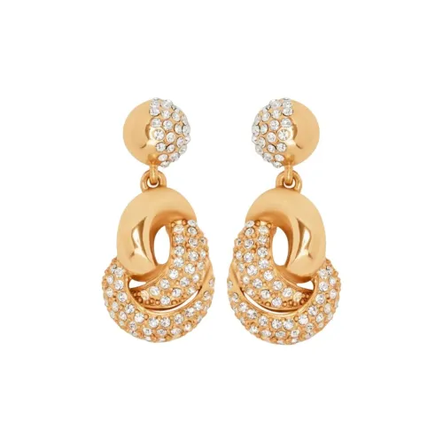 Оскар де ла Рента Кристальный Серьги из лата Женские Золотые