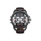 Чёрный ремешок, красный циферблат