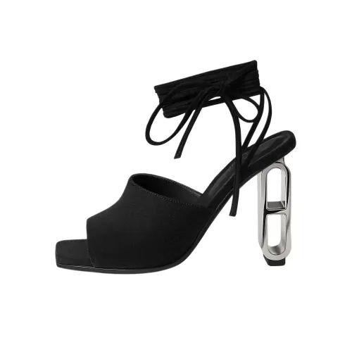 HERMES Image One Ремень Сандалии 10 см Женские Черный