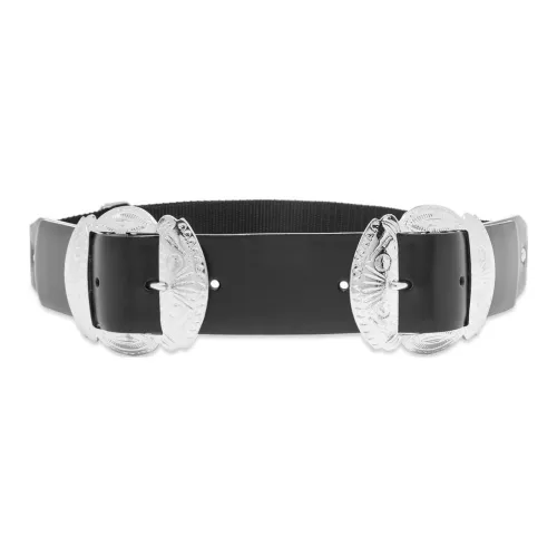 Toga Pulla Логотип Шпилька Кожаные ремни Женские Черный Ширина 4CM