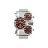 Серебряный ремешок, циферблат цвета кофе