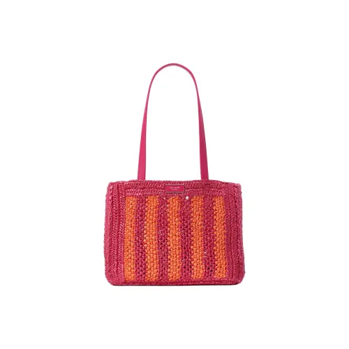 Kate Spade Raffia Tote Bag Shopping Bag Shoulder Bag Large Women's Pink Multicolor