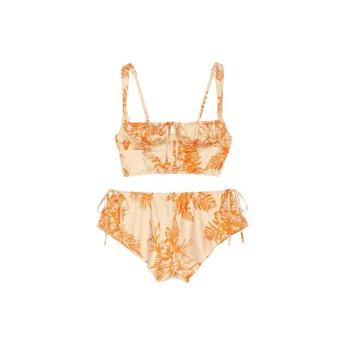 Victoria's Secret Сатин CORSET Топ Шорты Комплект Тропический Toile Пижамный Комплект Женские Оранжевый