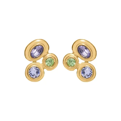 Оскар де ла Рента Стекло Кристалл Серьги-гвоздики из Олова Женские Золото