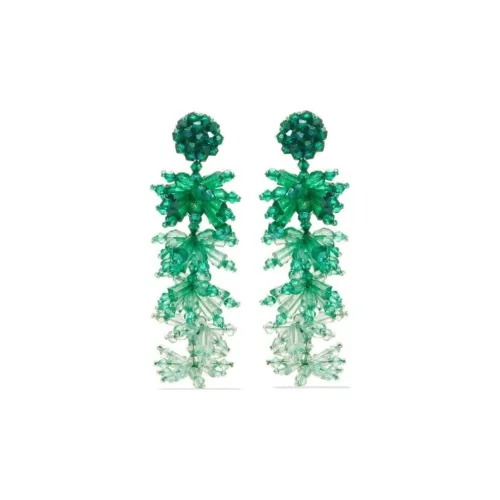 Oscar De La Renta Серьги из лата Женские Зеленые