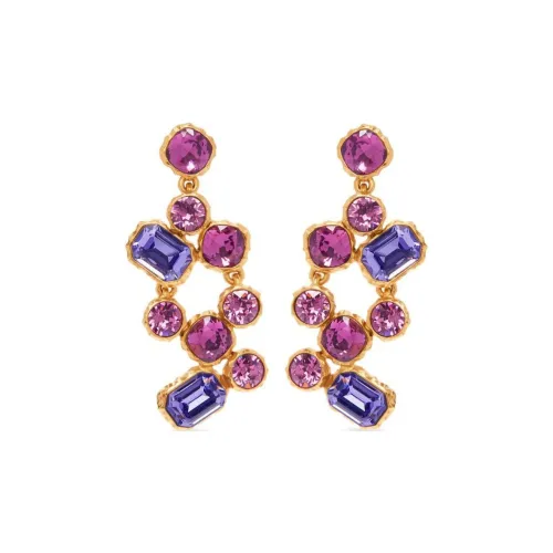 Oscar De La Renta Серьги из лата Женские Золото Розовый Синий