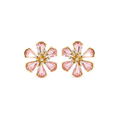 Серьги-гвоздики Oscar De La Renta цвет олово женские розовый