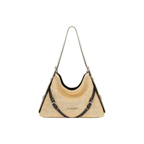 Givenchy Voyou Растительный материал с кожаными вставками Сумка через плечо Женская Натуральный цвет
