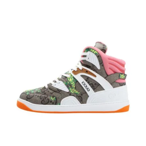 GUCCI Pineapple High Top Скейтборд Кроссовки Мужские Бежевый Коричневый