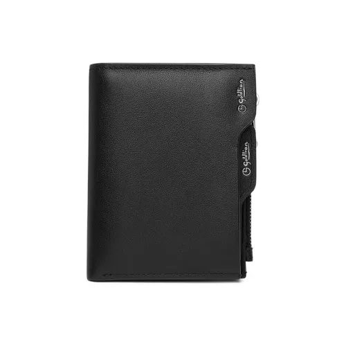 GOLDLION Кошелек из коровьей кожи держатель для монет стандартный мужской черный