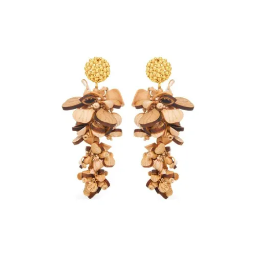 Oscar De La Renta Брасс Серьги Женские Кедр Коричневый