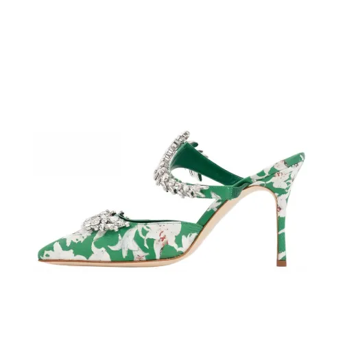 MANOLO BLAHNIK Домашние тапочки Женские Зеленый