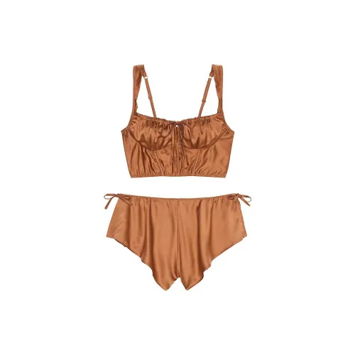 Victoria's Secret Satin CORSET Топ и Шорты Комплект Карамельный комплект пижамы для женщин Карамель
