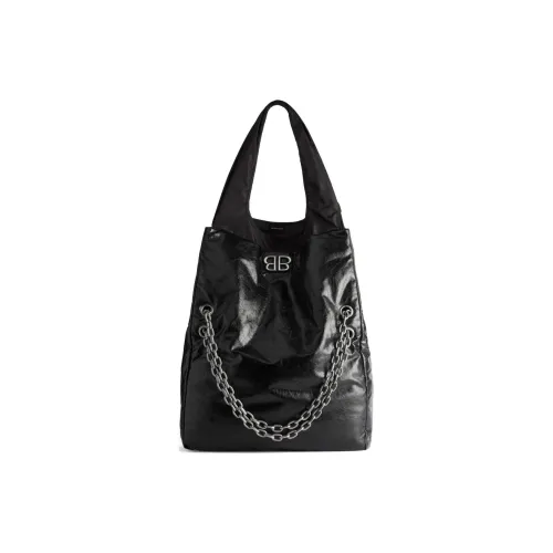 Balenciaga Коровья кожа с полиэстером сумка-тоут сумка для покупок сумка через плечо большая женская черная