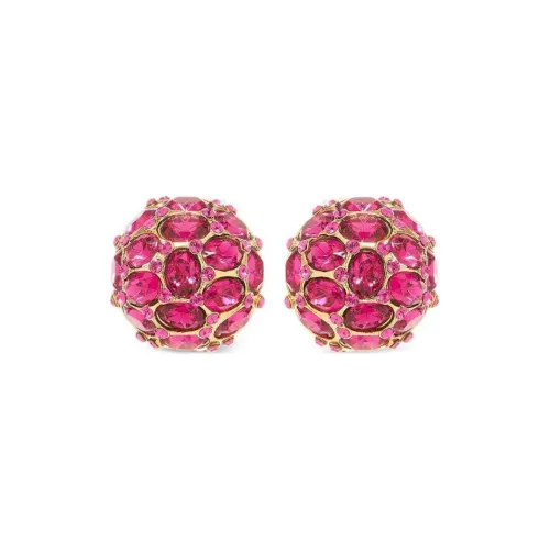 Oscar De La Renta Стекло Кристалл Серьги с Оловом Женские Розовые