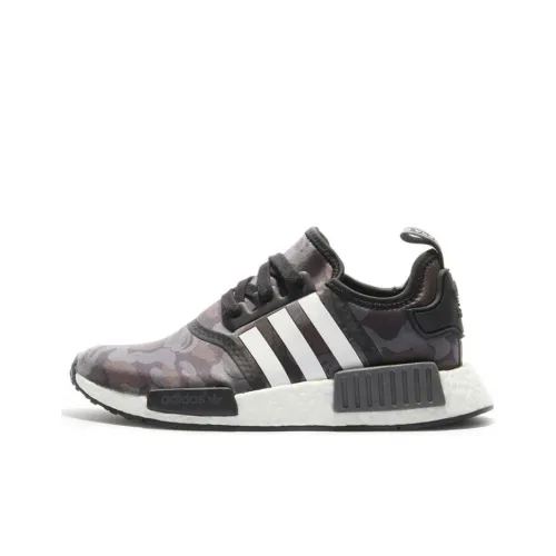 Bape x Adidas Originals NMD_R1 Черный CAMO Slip Резистентный Устойчивый к Износу и Сбалансированный Низкий Топ Casual Унисекс