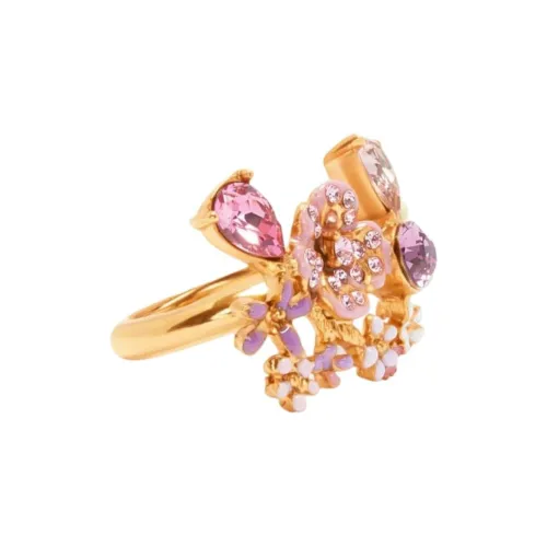 Оскар де ла Рента Crystal Rings Женские Золотой Розовый