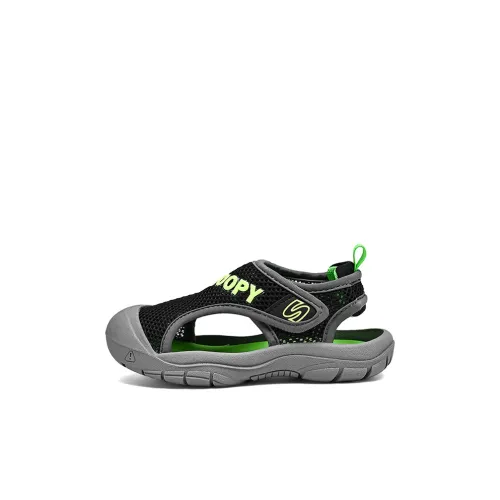 SNOOPY Slip-resistant Abrasion-resistant Breathable Low-Top Children's Sandals Black Green Children's