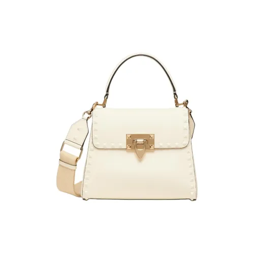 Valentino Rockstud Рельефная Телячья Кожа Сумка через плечо Сумка Маленькая Женская Цвет Слоновая кость