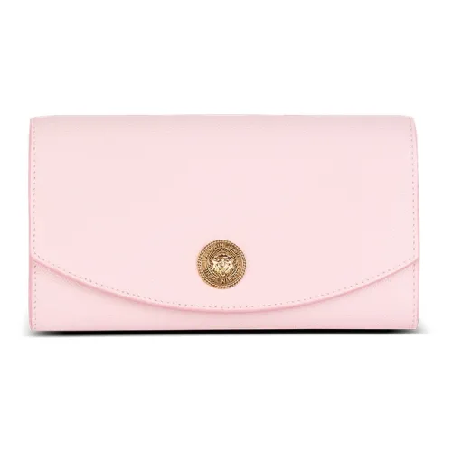 BALMAIN Рельеф Телячья Кожа Клатч Женский Светло-Розовый