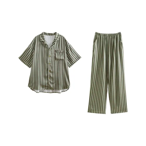 XUANZHITING Пижамный комплект Летний Мужской Зеленый