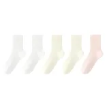 5 пар (Белый + Белый + Бежевый + Бежевый + Светло-розовый)