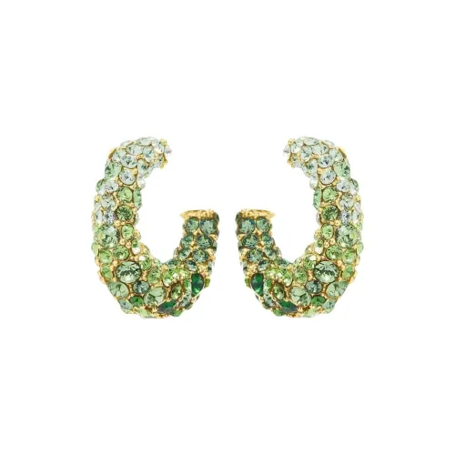 Oscar De La Renta Олово Латунь Металл Стекло Сталь Золото Серьги Женские Зеленый