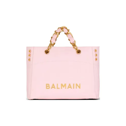 BALMAIN Soft Texture Calfskin Tote Bag Shopping Bag Women's Pink