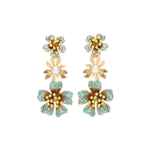 Оскар де ла Рента Олово Стекло Латунь Стальной Кристалл Золото Серьги Женские Золото