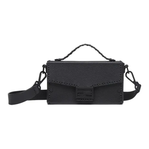 FENDI Baguette Кожа Сумка через плечо Сумка Мужская Черная