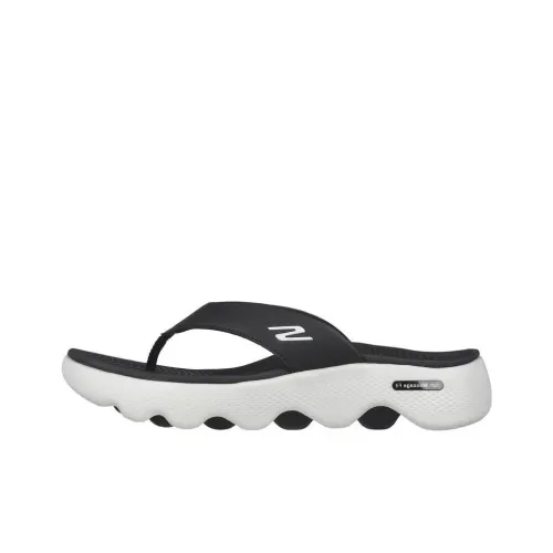 Skechers Go Walk Massage Fit Шлепанцы Мужские Черный Белый