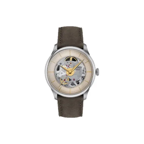 TISSOT Автоматический Механический Механизм Мужские Часы Tourelles Collection 39 мм Бежевые