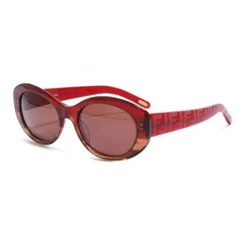 FENDI Пластик OVAL SUNGLASSES Женские Красный