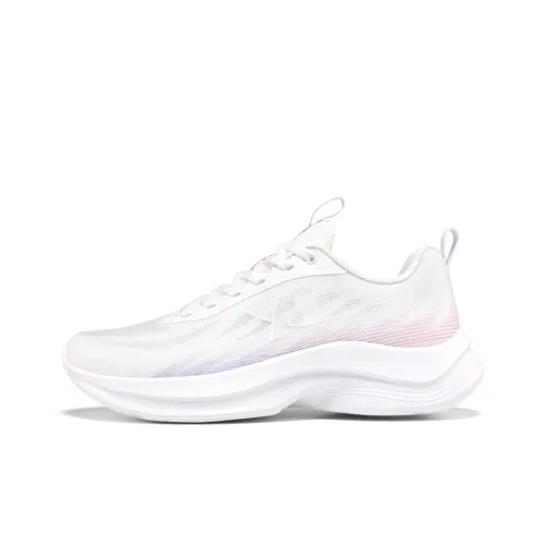 XTEP Амортизация и Дышащий Низкий Топ Беговые кроссовки Женские Белые Пурпурно-розовые