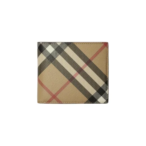 Burberry Складной Кошелек Для Монет В Клетку 4 Отделения Для Карт Отделение Для Банкнот 2 Отделения Со Свободным Доступом