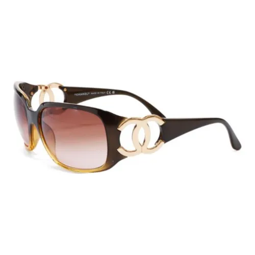 CHANEL Ацетат Нерегулярная форма Солнцезащитные очки Женские Умбра