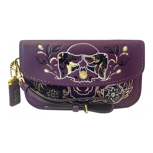 COACH Sheepskin Clutch Women's Purple