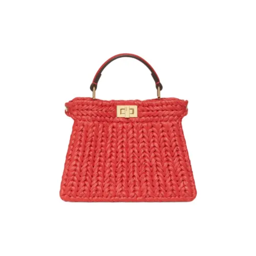 FENDI Кожа с Рафия Сумка через плечо Сумка Женская Красная