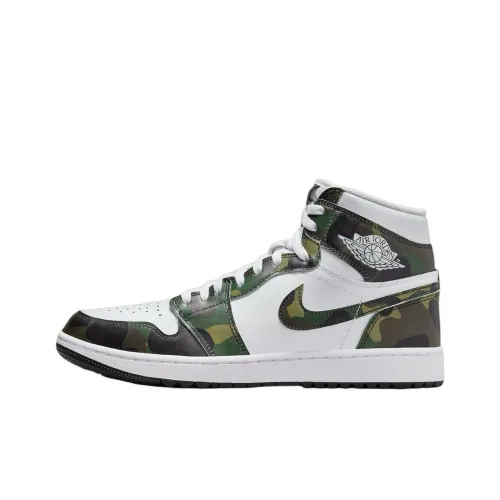 Jordan Air Jordan 1 HIGH GOLF 'CAMO' Противоскользящий Устойчивый к истиранию Дышащий Поддерживающий высокий топ