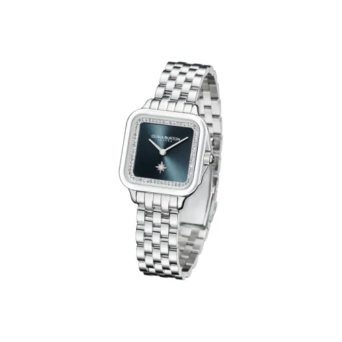 OLIVIA·BURTON Polaris Mini Square Watch Наручные часы Кварцевый механизм Ремешок из нержавеющей стали 28 мм