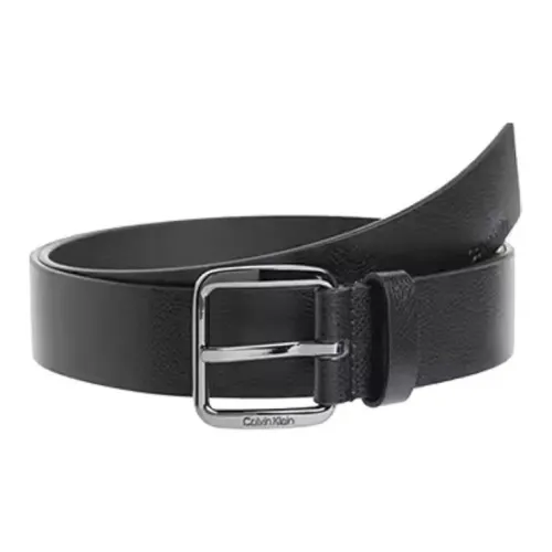 CALVIN KLEIN Бренд Letter Logo Квадрат Шпилька Коровья кожа Ремни Мужской Черный 3,5CM