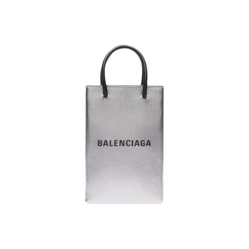 Balenciaga Сумка для покупок из коровьей кожи чехол для телефона сумка на плечо женский серебряный
