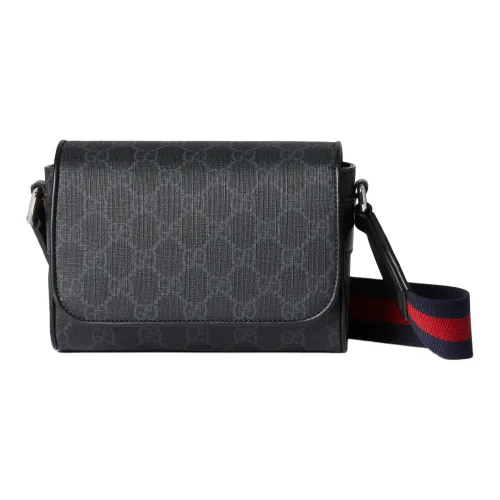 GUCCI GG Supreme Холст и Кожа Сумка через плечо Экстра мини Мужская Черная