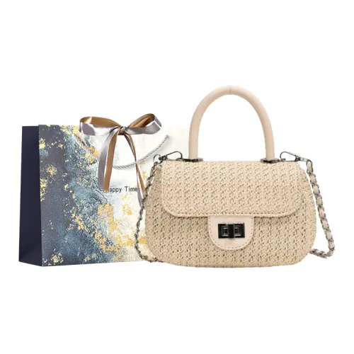 Iman's House Плетеная сумка с одним плечевым ремнем Женская Бежевый Хаки