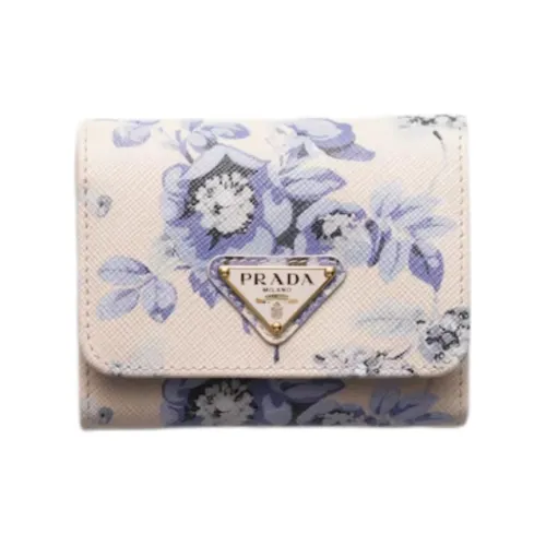 PRADA Saffiano кожа кошелек женский светло-синий