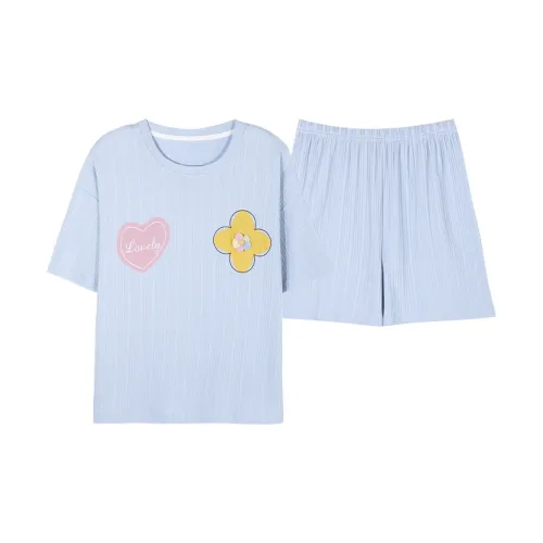 The Story Of The Flower Season Пижамный комплект женский светло-синий