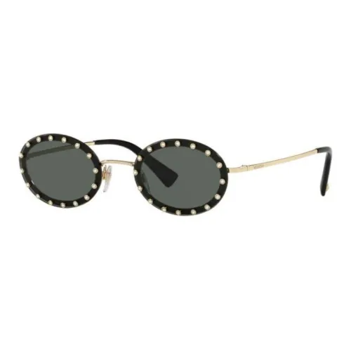 Valentino Металл OVAL SUNGLASSES Женские Черный