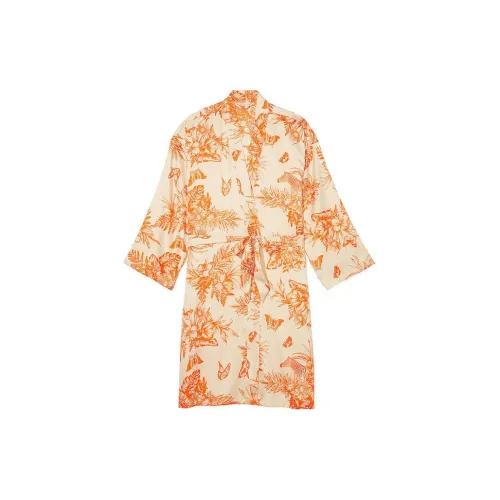 Victoria's Secret Сатин Midi Robe TT Сон Robe Женские Апельсин